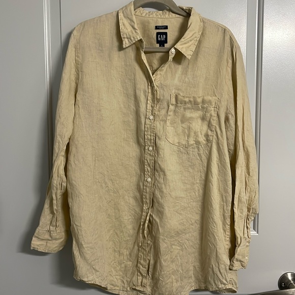 Gap, 100% Linen, Women’s Size L, Button Down, Boyfriend Shirt - Picture 1 of 3